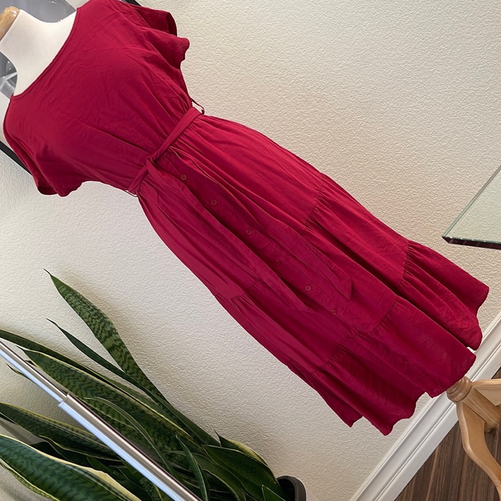Red midi dress